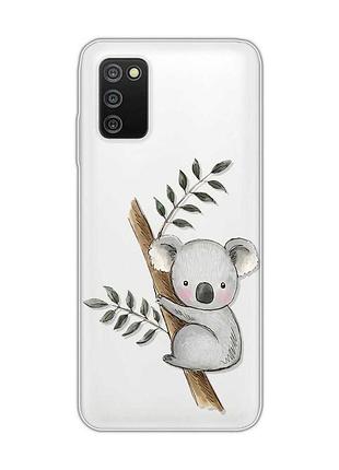 Прозрачный чехол на samsung galaxy a03s :: коала (принт 132)