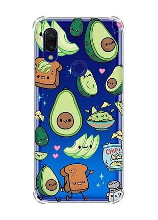 Чохол з потовщеними кутами на xiaomi redmi 7 :: милі авокадо каваї /принт 305/