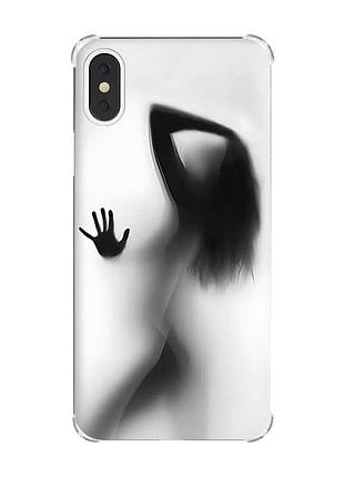 Чохол з потовщеними кутами на iphone x/xs :: силует дівчини (принт 66)