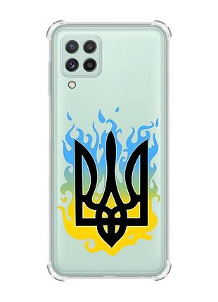 Чохол із потовщеними кутами на samsung galaxy a22 5g / a22s 5g :: тризуб полум'я (принт 257)