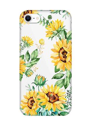 Прозорий чохол для iphone 7, 8 :: соняхи (принт 288)
