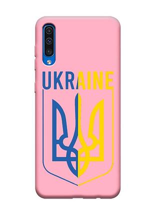 Матовий рожевий чохол на samsung galaxy a50 (2019) a505 тризуб (принт 254)