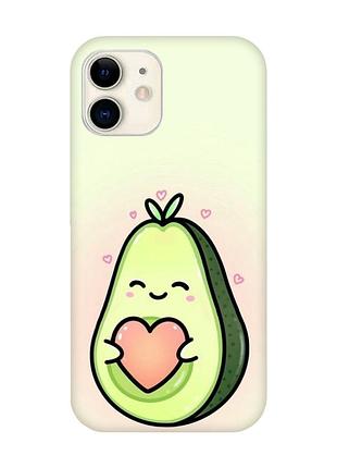 Чохол на iphone 12 mini :: кавай авокадо з сердечком (принт 310)