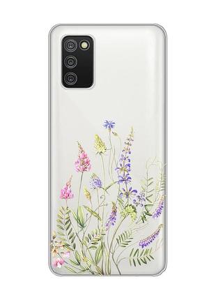 Прозрачный чехол для samsung galaxy a02s :: цветочная идиллия (принт 382)