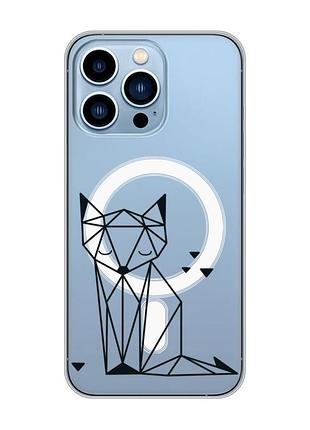 Магнітний чохол на iphone 13 pro max із підтримкою magsafe :: лисиця (принт 126)
