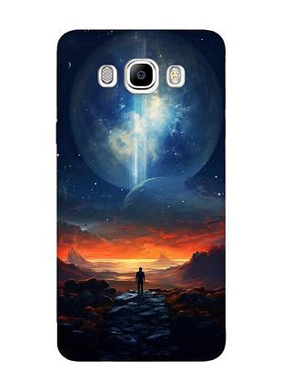 Чехол с черными боками на samsung galaxy j7(2016) j710 :: космос (принт 247)