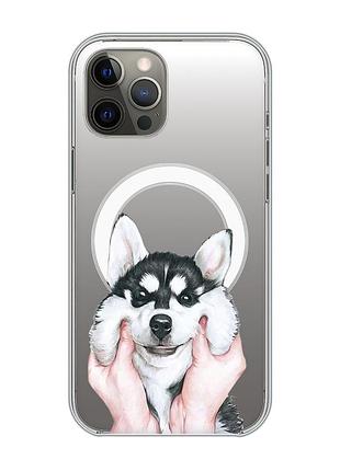 Магнітний чохол на iphone 12 pro max із підтримкою magsafe :: мордочка (принт 121)