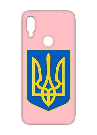 Матовый чехол с розовыми боками на xiaomi redmi note 7/7 pro :: тризуб украина /принт 256/