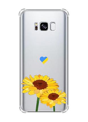 Чохол з потовщеними кутами на samsung galaxy s8 :: жовті квіти (принт 364)