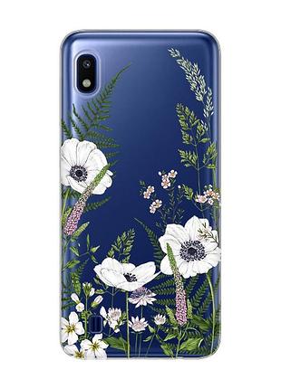 Прозрачный чехол на samsung galaxy a10 (2019) a105 :: цветы полевые (принт 363)
