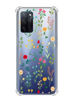 Чехол с утолщёнными углами для oppo a55 :: цветочный фон (принт 269)