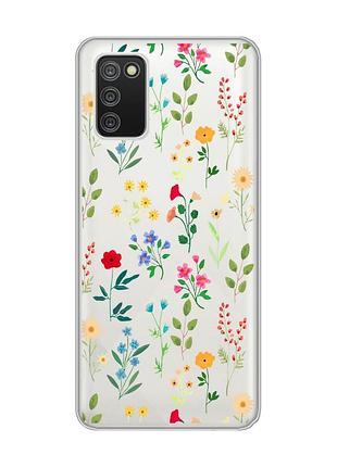 Прозрачный чехол для samsung galaxy a02s :: цветочный фон (принт 269)