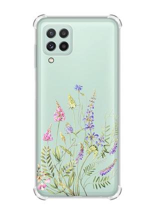 Чехол с утолщёнными углами на samsung galaxy m32/a22/m22 4g :: цветочная идиллия (принт 382)