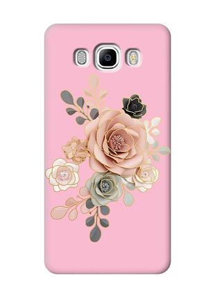 Матовий рожевий чохол на samsung galaxy j7(2016) j710 :: троянди (принт 275)