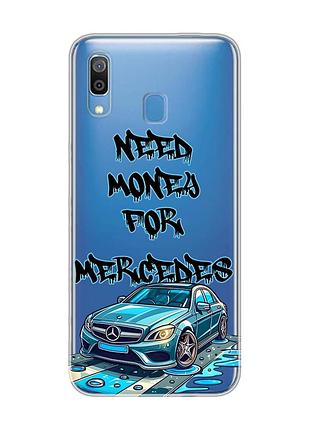 Прозрачный чехол на samsung galaxy a30 (2019)/a20 (2019) хочу мерседес (принт 387)