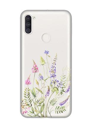 Прозорий чохол на samsung galaxy a11 :: квіткова ідилія (принт 382)