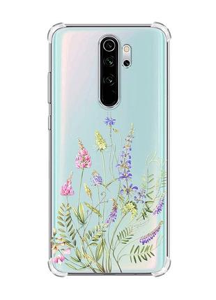 Чехол с утолщёнными углами на xiaomi redmi note 8 pro :: цветочная идиллия (принт 382)