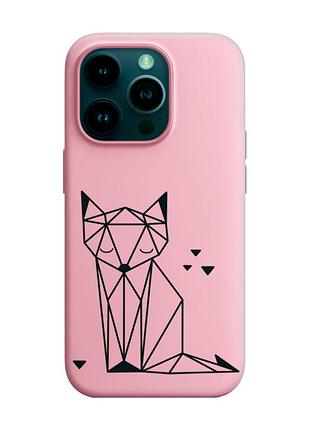 Матовий рожевий чохол на apple iphone 14 pro :: лисиця (принт 126)