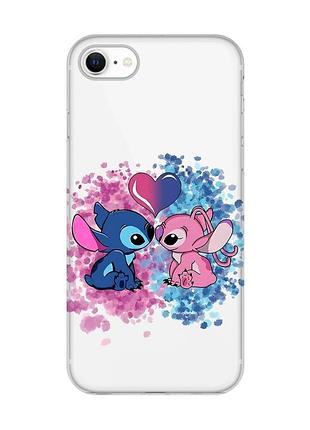 Прозорий чохол для iphone 7 / 8 стіч і ангел (принт 391)