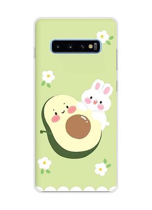 Чехол на samsung galaxy s10 plus :: авокадо и зайчонок (принт 311)