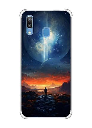Чехол с утолщёнными углами на samsung galaxy a30 (2019)/a20 (2019) космос (принт 247)