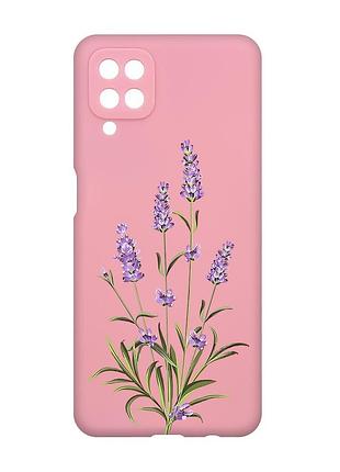 Матовий рожевий чохол на samsung galaxy a12 :: гілочки лаванди (принт 266)