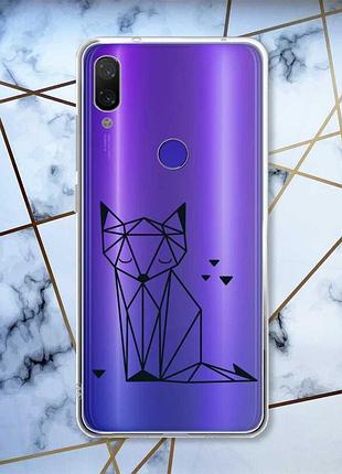 Прозорий чохол на xiaomi redmi note 7/7 pro лисиця /принт 126/