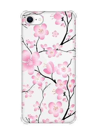 Чохол з потовщеними кутами на iphone 7/ 7s/ 8/ 8s :: квітуча сакура (принт 282)