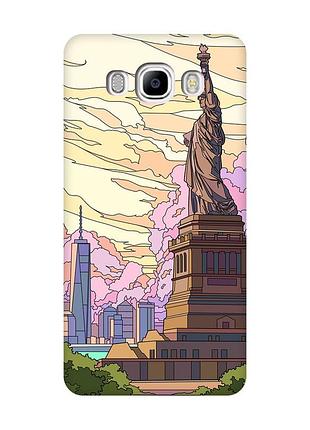 Чохол з рожевими боками на samsung galaxy j7(2016) j710 :: статуя свободи (принт 331)