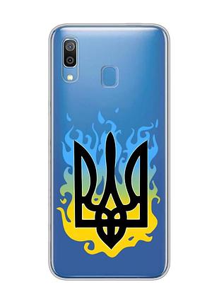 Прозорий чохол на samsung galaxy a30 (2019)/a20 (2019) тризуб полум'я (принт 257)