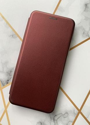 Чехол книжка для xiaomi redmi 9c / 10a бордовый