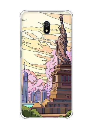 Чехол с утолщенными углами на xiaomi redmi 8a :: статуя свободы (принт 331)