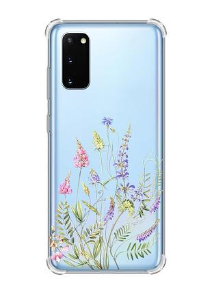 Чохол із потовщеними кутами на samsung galaxy s20 plus :: квіткова ідилія (принт 382)