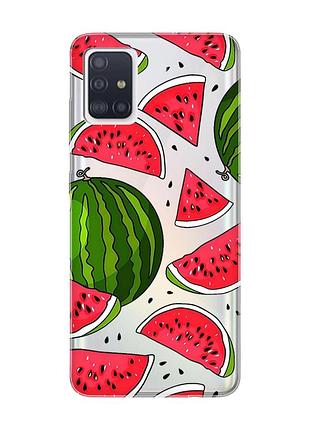 Прозрачный чехол на samsung galaxy a71/a715 :: арбузы (принт 341)
