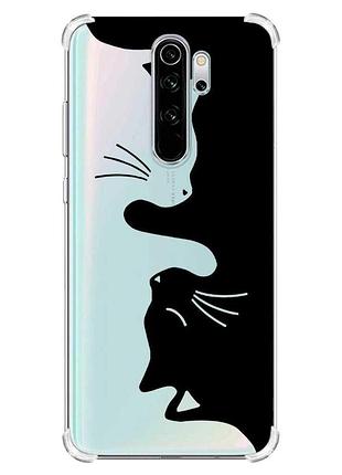 Чехол с утолщёнными углами на xiaomi redmi note 8 pro :: кошечки (принт 118)