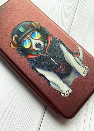 Чехол-книжка с рисунком для xiaomi redmi note 10 pro/10 pro max бордовый :: патрон (принт 4) 2
