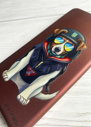 Чехол-книжка с рисунком для xiaomi redmi note 10 pro/10 pro max бордовый :: патрон (принт 4) 3