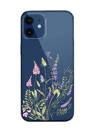 Прозорий чохол на iphone 12 mini :: квіткова ідилія (принт 382)