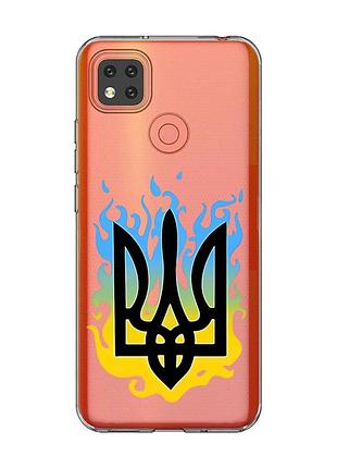 Прозорий чохол для xiaomi redmi 9c/10a :: тризуб полум'я (принт 257)