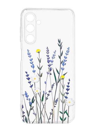 Прозрачный силиконовый чехол для samsung galaxy m14 :: полевые цветы (принт 270)