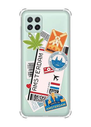 Чохол з потовщеними кутами на samsung galaxy a22 4g/m32/m22 :: подорожі. амстердам (принт 327)