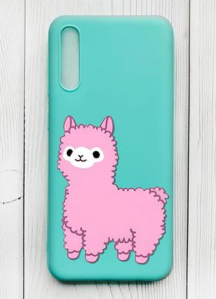 Матовий бірюзовий чохол на samsung galaxy а50 (2019) а505f :: лама рожева (принт 100)