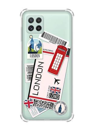 Чохол з потовщеними кутами на samsung galaxy a22 4g/m32/m22 :: подорожі. лондон (принт 326)