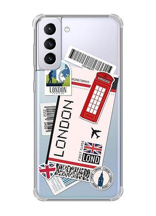 Чехол с утолщёнными углами на samsung galaxy s21 plus :: путешествия. лондон (принт 326)
