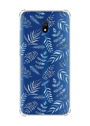 Чехол с утолщенными углами на xiaomi redmi 8a :: растительный фон (принт 276)