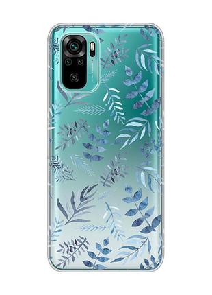 Прозорий чохол на xiaomi redmi note 10 / note 10s :: рослинний фон (принт 276)