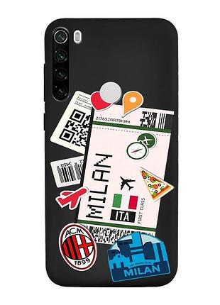 Матовый черный чехол на xiaomi redmi note 8t :: путешествия. италия (принт 325)