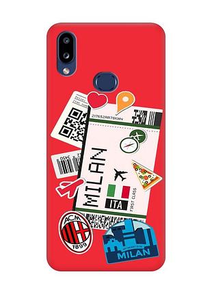 Матовый красный чехол на samsung galaxy a10s (a107) :: путешествия. италия (принт 325)