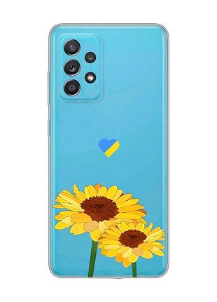 Прозрачный чехол на samsung galaxy a52 :: желтые цветы (принт 364)