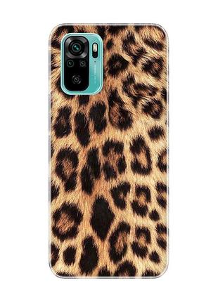 Матовий чохол на xiaomi redmi note 10 / note 10s :: леопардовий дизайн (принт 383)